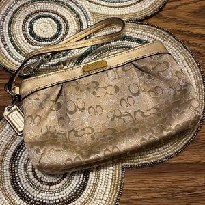 Coach Metallic Top Zip Wristlet